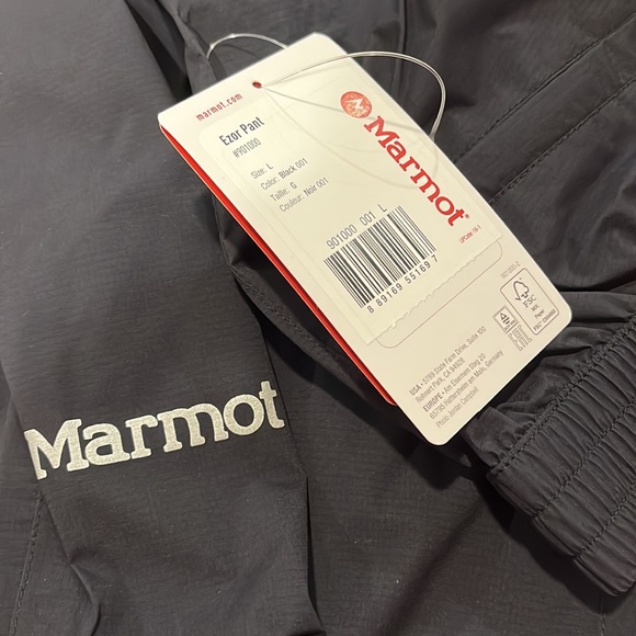 NWT Marmot Ezor Wind Rain Pants in Black - Picture 3 of 3